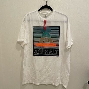 NWT Mens Asphalt Large Graphic Skater T-Shirt Short Sleeve White​​​​​​​